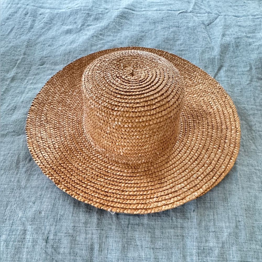 Flat Top Straw Boater Hat